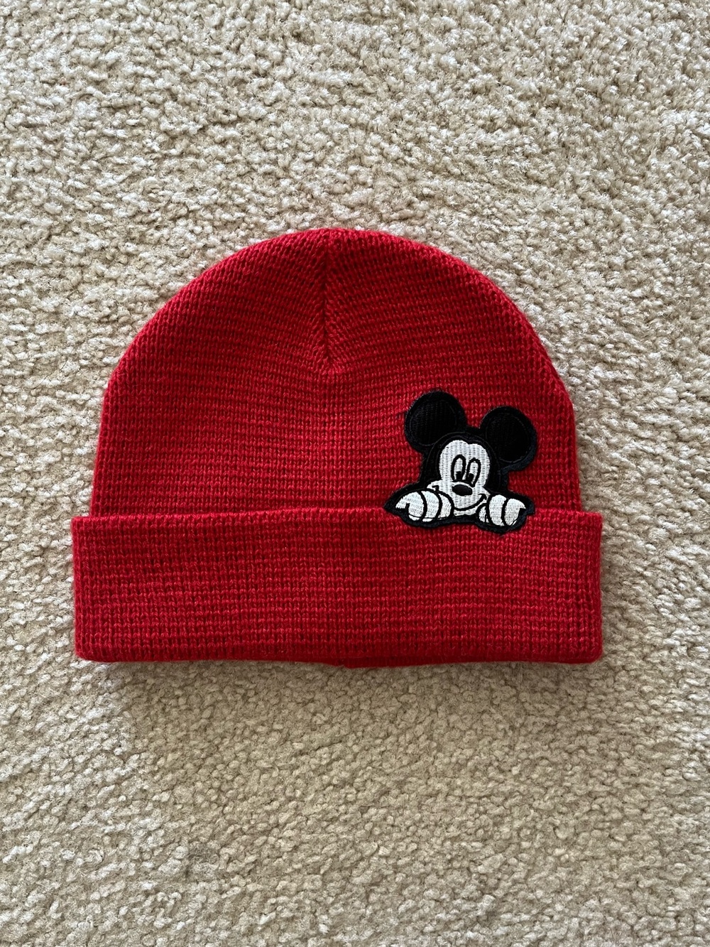 Disney Mickey Mouse Knit Hat Kids Red Size M/L